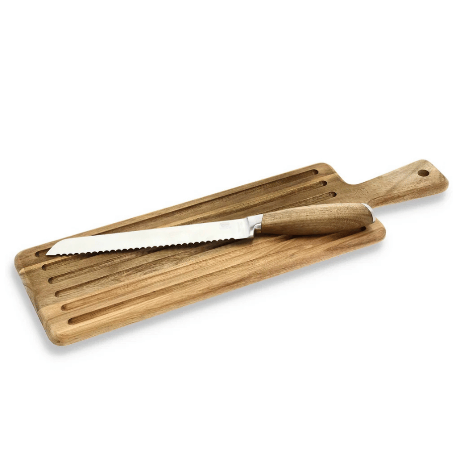 Skærebræt med brødkniv Rustfrit stål/Akacie